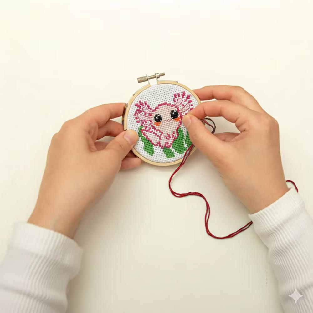 NMR Distribution Axolotl Cross Stitch Embroidery Kit - Image 2