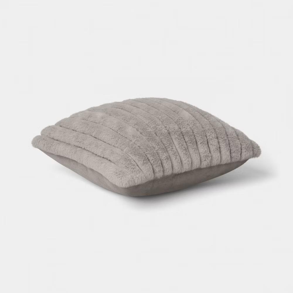 2pk Ribbed Faux Fur Toss Pillows - Image 7