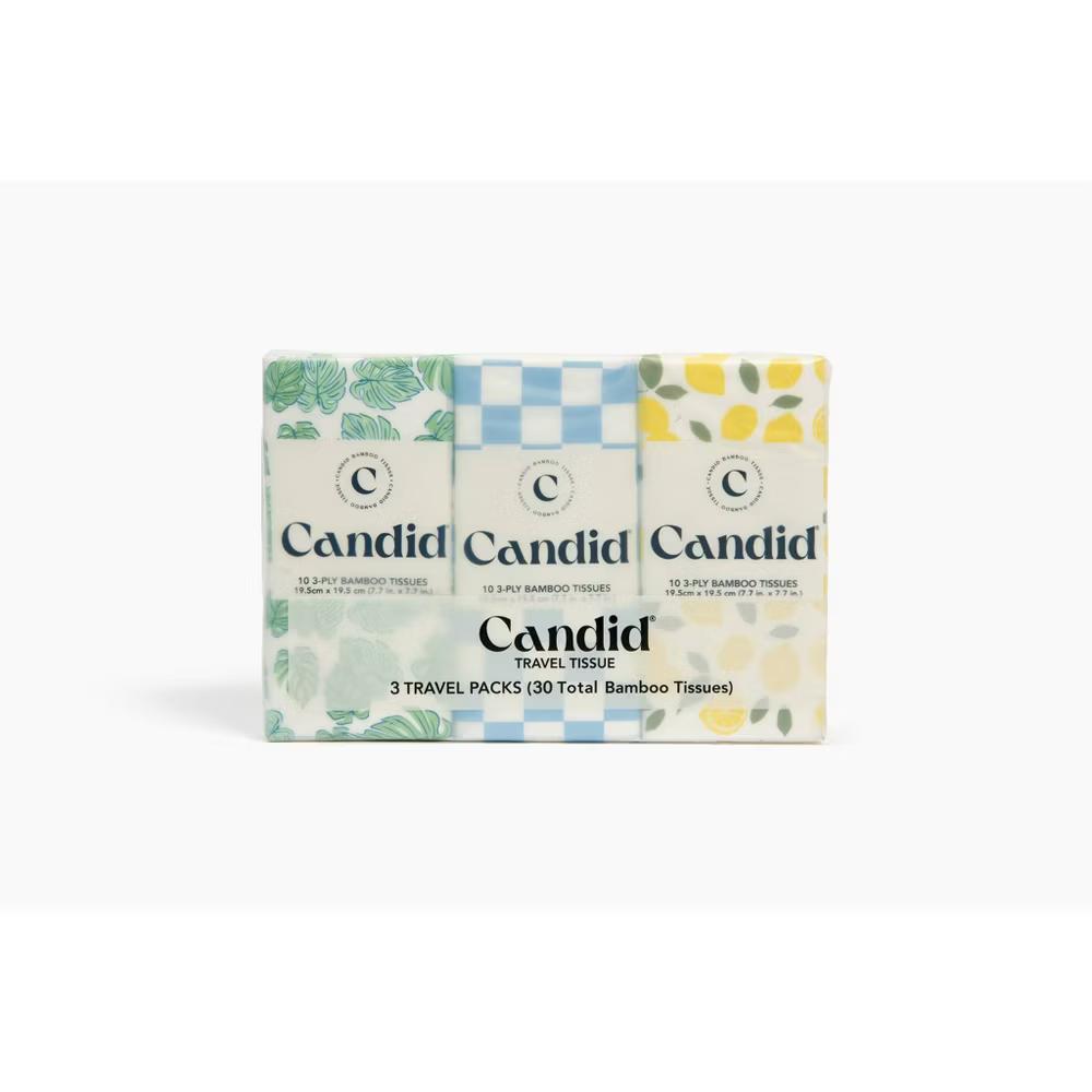 Candid Travel Pack Facial Tissue Travel Size - 3pk/10ct: Soft Pack, 3-Ply - Image 3
