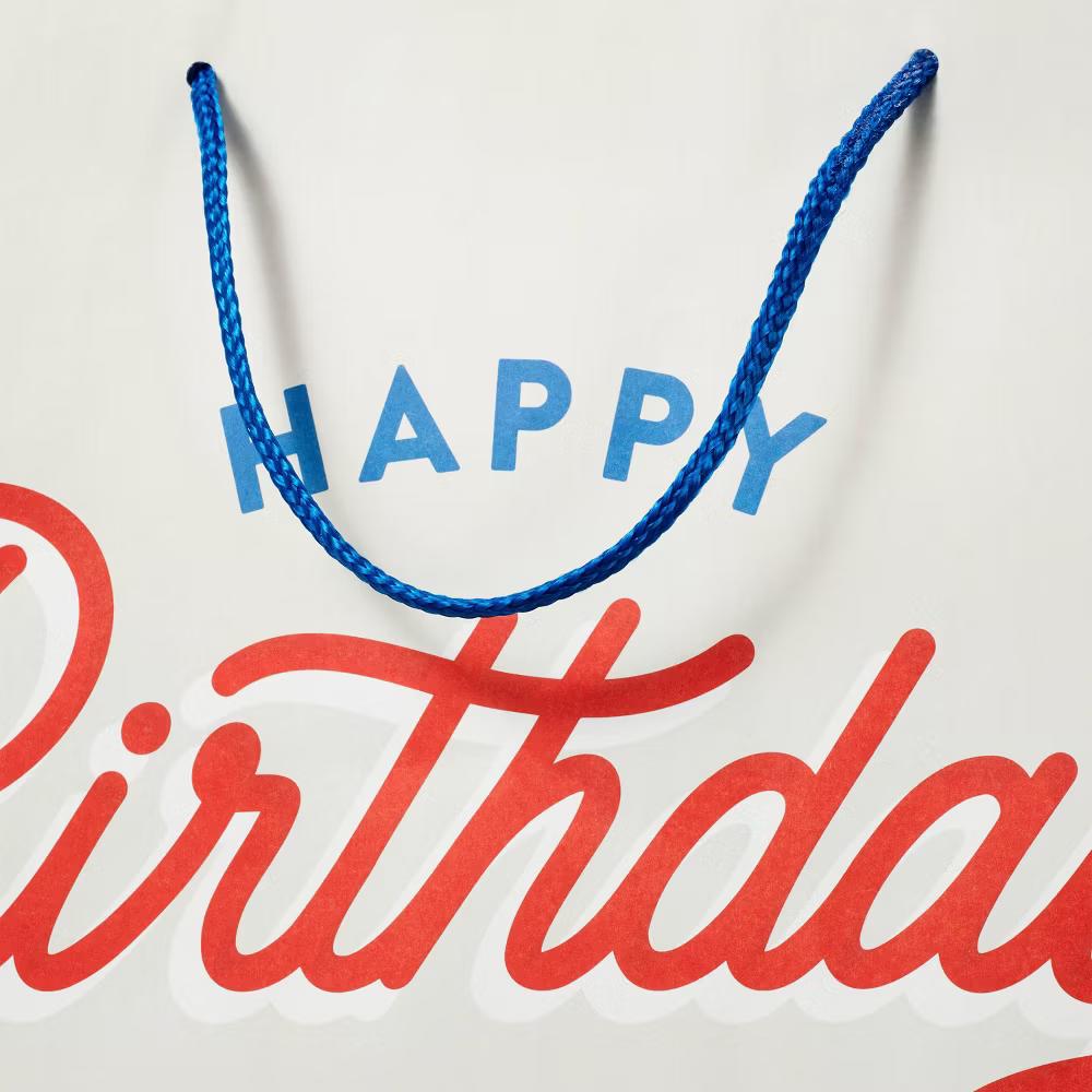 Happy Birthday to You' Boys Small Gift Bag - Multicolored Typography, 10x12.75x5, Paper