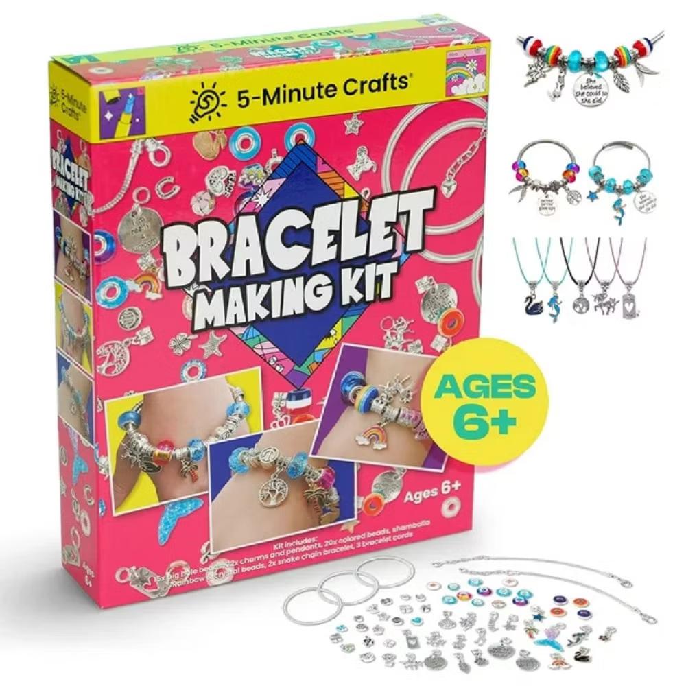 As Seen On TV 5-Minute Crafts Bracelet Making Kit Colorful Beads Charms Pendants Arts and Crafts Kids 6+ Non Toxic - Image 6