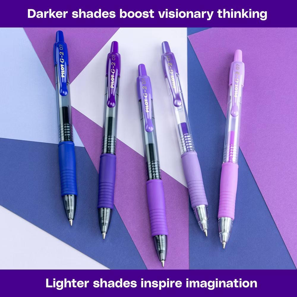 5pk G2 Boost Gel Pens Fine Point 0.7mm Assorted Purple Ink - Image 2