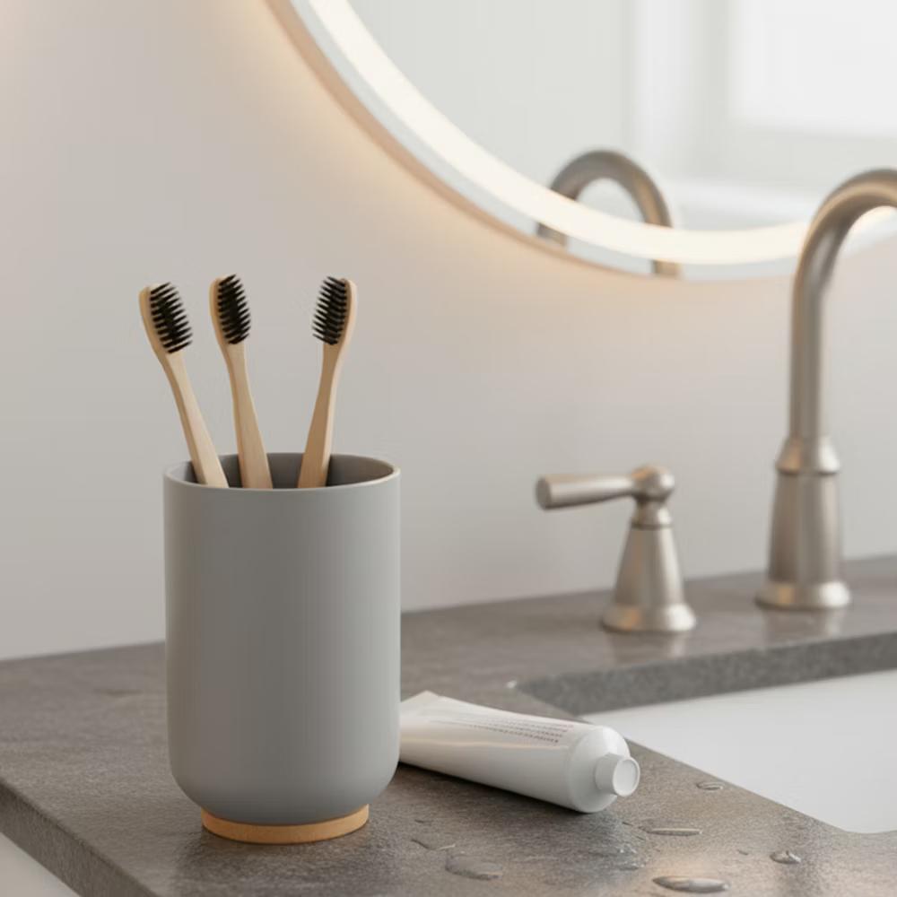 French Home Goods Elegant Bamboo-Based Bathroom Tumbler – Modern Vanity Cup, Ideal for Toothbrush Holder or Countertop Organizer - Image 15