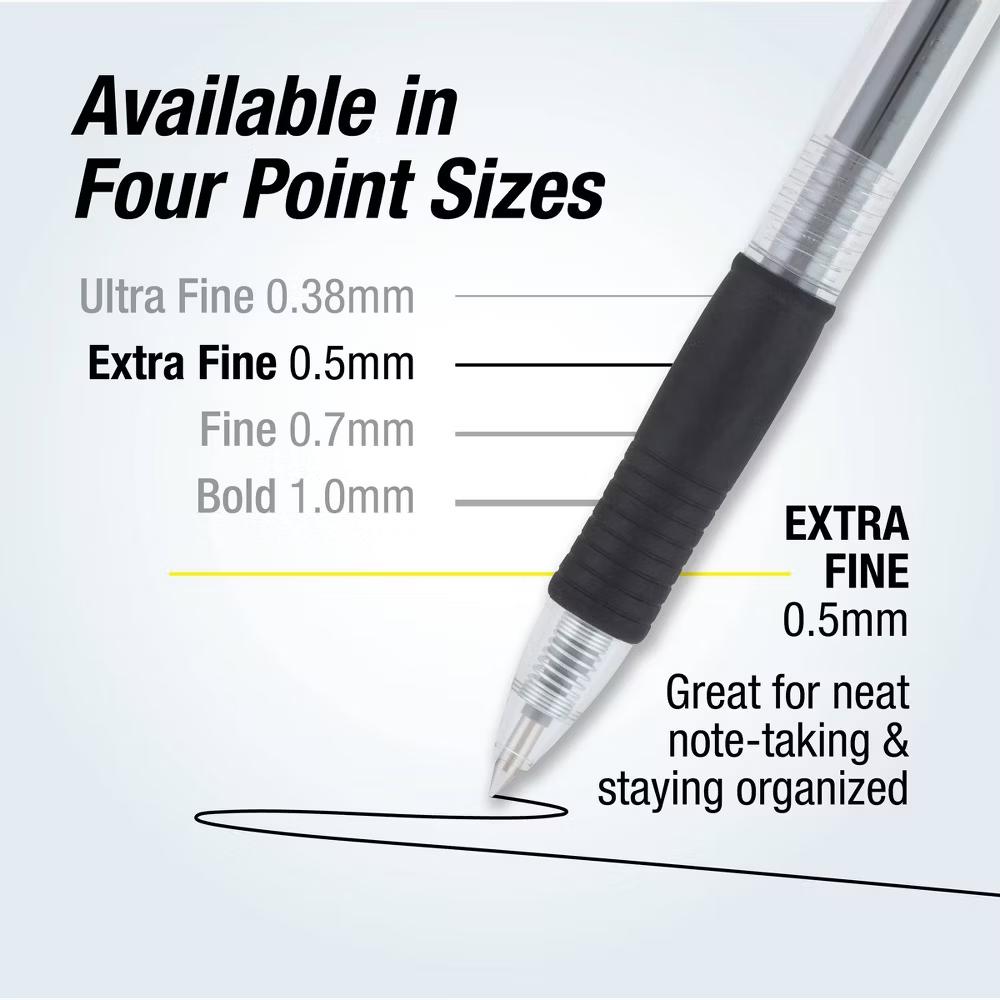 5pk G2 Gel Pens Extra Fine Point 0.5mm Black Ink - Image 5