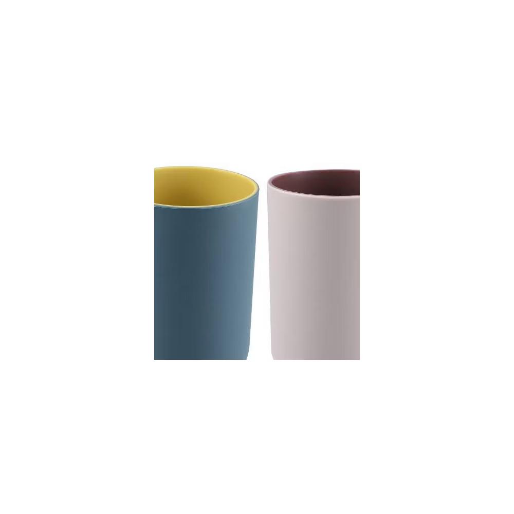 2Pcs Bathroom Tumblers Bathroom Toothbrush Cup Blue 4.33''x2.76'' 350ml - Image 31