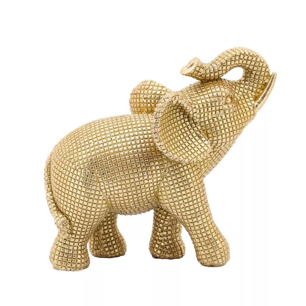 Sagebrook Home 7" Elephant Sculpture - Decorative Polyresin Elephant Statue For Home Decor - Table Accent, Desktop Figurine - Image 15