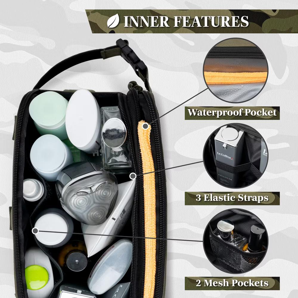 Tactical Toiletry Bag for Men, Hygiene Travel Bag, Military Dopp Kit, Water Resistant Molle Pouch, Shaving Grooming Organizer Case - Image 21