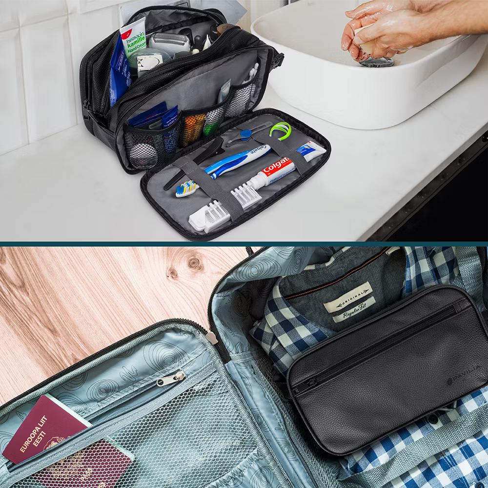 Toiletry Bag for Men, Travel Pouch Essentials Shaving Dopp Kit, Water Resistant Organizer Case Accessories - Image 24