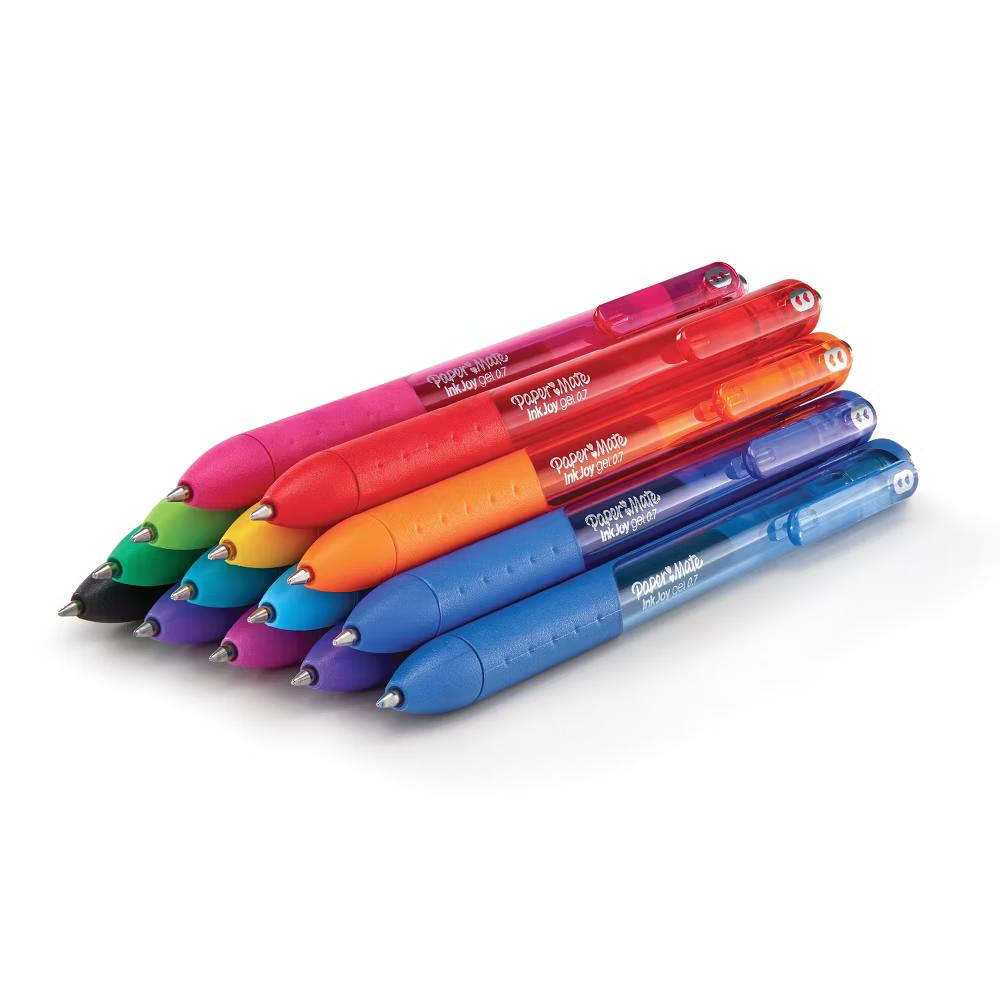 Paper Mate Ink Joy 10pk Gel Pens 0.7mm Medium Tip Multicolored: Retractable, Quick Drying, Multicolor Ink, Stationery Set - Image 7