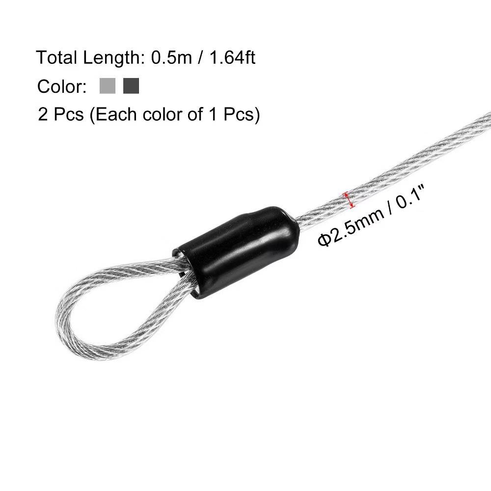 Security Steel Cable Coated Luggage Lock Wire Rope with Double Loop - Image 2