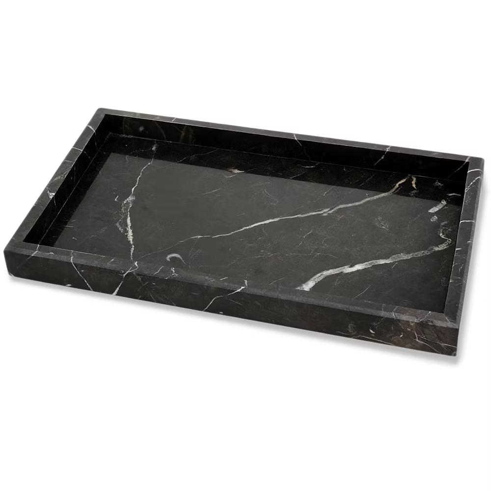 Elegant Natural Marble Jewelry Tray - 12x8" Dark Coffee Veined Stone Organizer for Bathroom, Kitchen, Dresser - Ideal for Perfume, Home Decor - Image 4