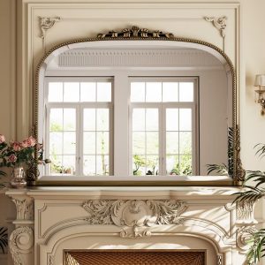 BEAUTYPEAK Arched Vintage Baroque Bathroom Vanity Mirrors