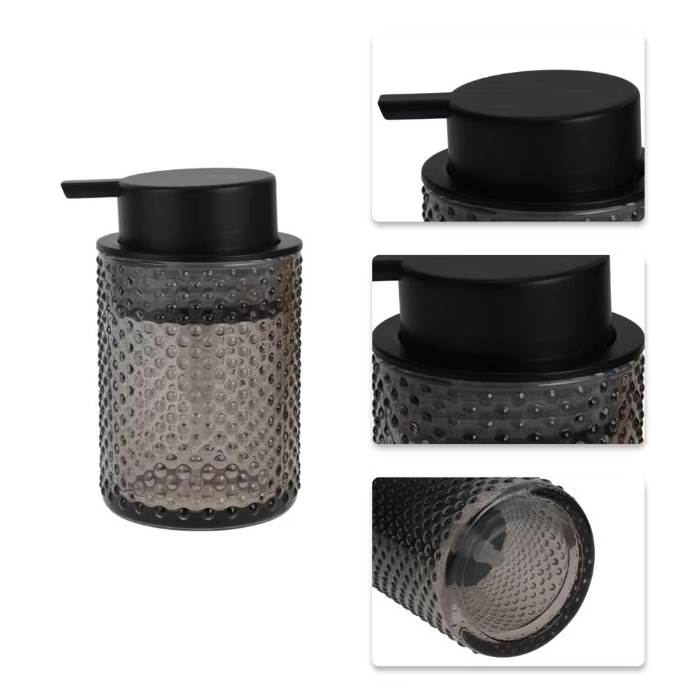 Stylish Pump Soap Dispenser Gray Black 1 Pc - Image 4