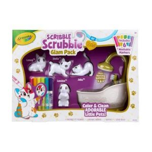 12pc Scribble Scrubbie Pets Tub Set: Washable Marker Craft Kit for Kids, Drawing & Coloring Activity, Ages 3