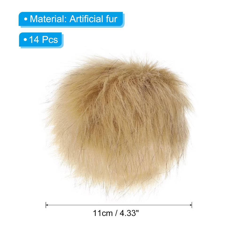 Fluffy Soft Elastic Faux Fur Pom Poms for Hats DIY Scarves Gloves 14 Pcs - Image 12