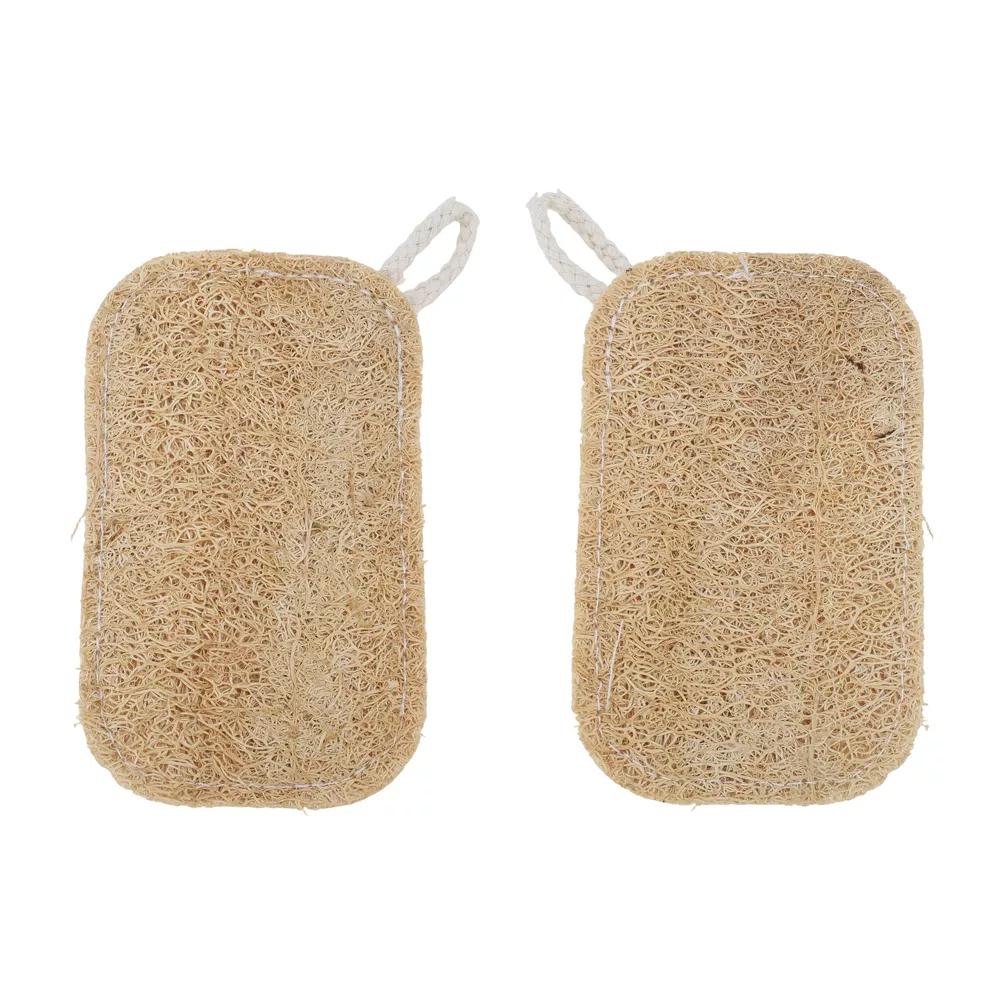 Double Layer Loofah Dish Sponge with Hanging Loop 3 Pcs - Image 12