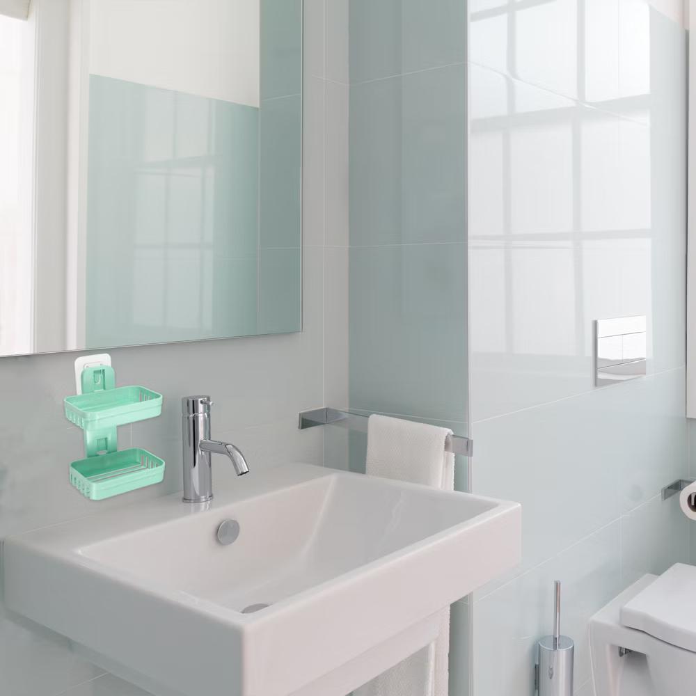 Plastic Soap Dish Keep Soap Dry Soap Cleaning Storage Drill Free Soap Holder for Home Bathroom Kitchen 1 Pc - Image 14