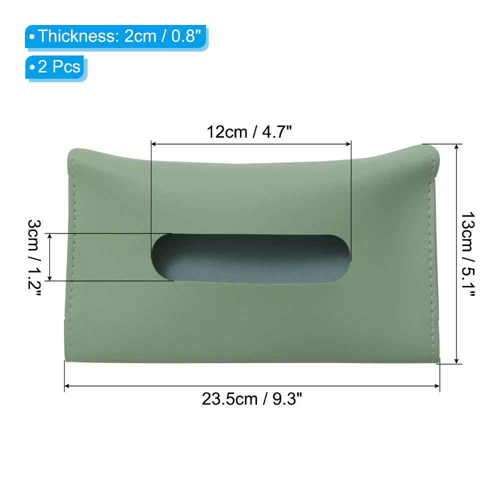 Car Sun Visor Seat PU Leather Adjustable Elastic Strap Tissue Box Covers 2 Pcs - Image 12