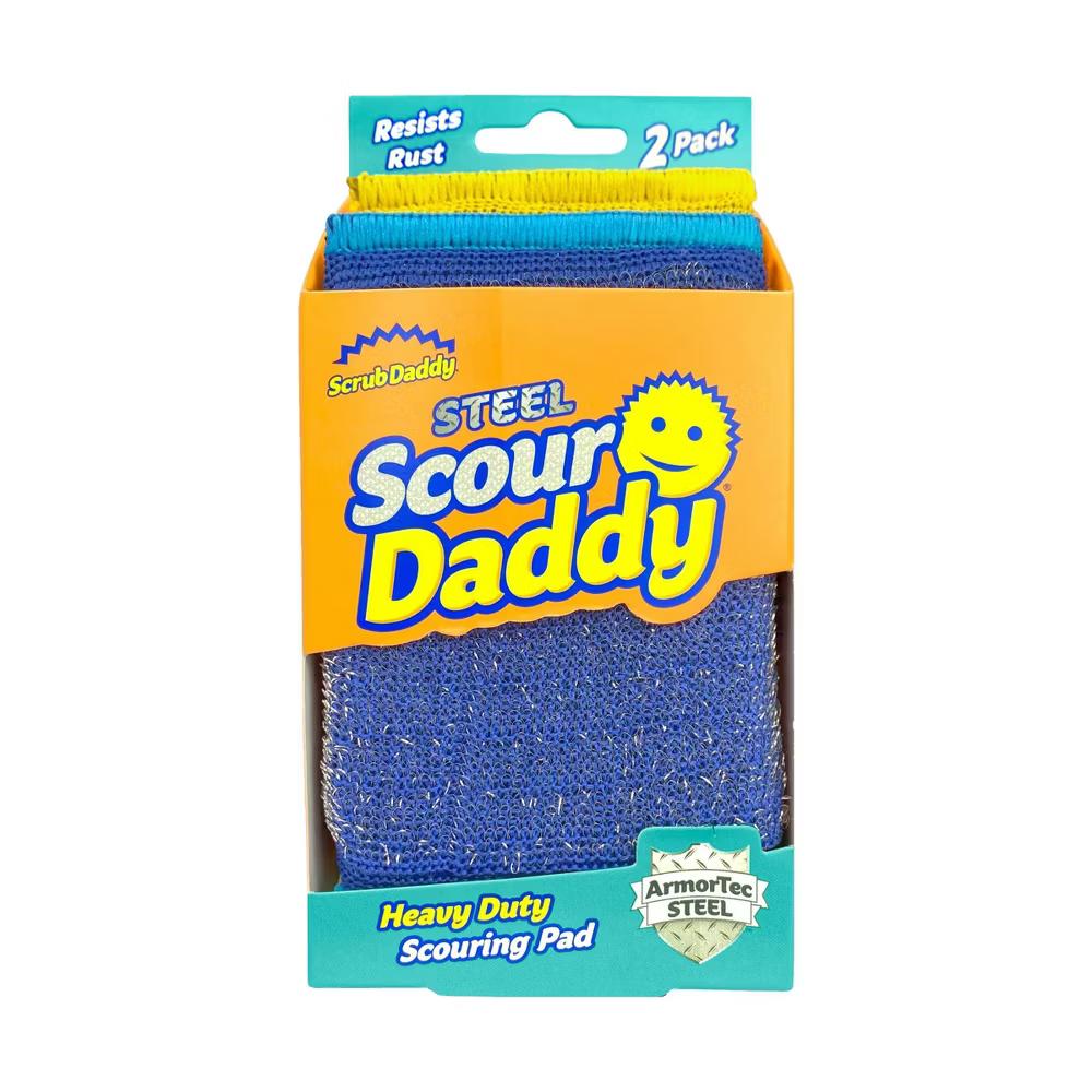Heavy Duty Scouring Pad - 2ct: Foam, Steel Material