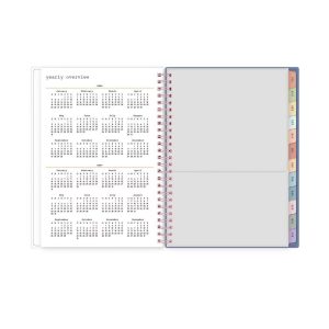 WAAV 5.875"x8.625" 2026-2027 Weekly/Monthly Planner Notes Carrie Blue Frosted Wirebound