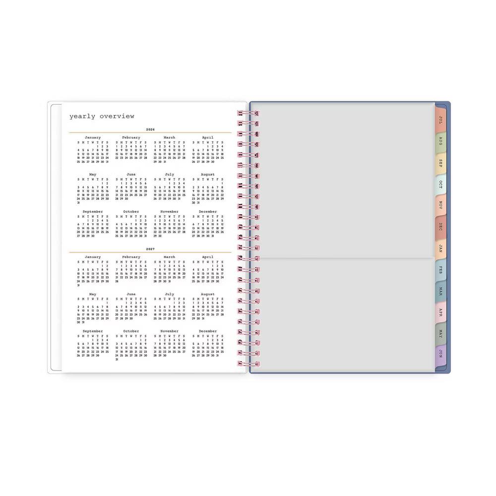 WAAV 5.875"x8.625" 2026-2027 Weekly/Monthly Planner Notes Carrie Blue Frosted Wirebound
