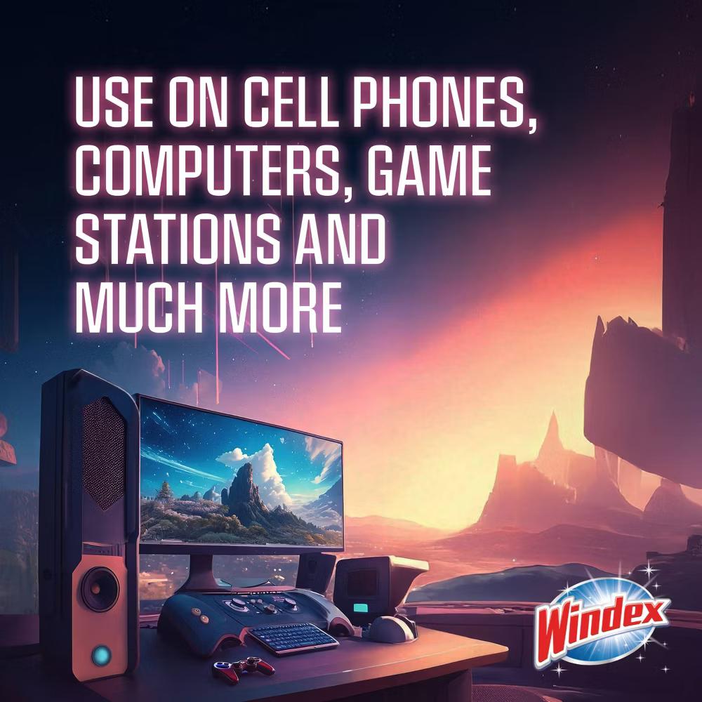 Windex Gaming Electronic All-Purpose Cleaning Wipes - 25ct: Resealable Bag, Streak-Free Surface, Removes Dust, Multi-Surface - Image 5
