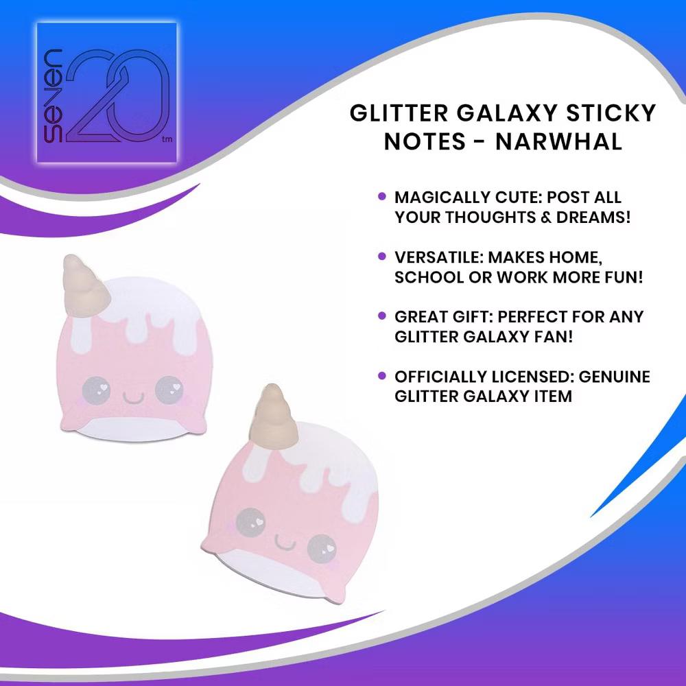 Underground Toys Glitter Galaxy Narwhal Sticky Notes - Image 7