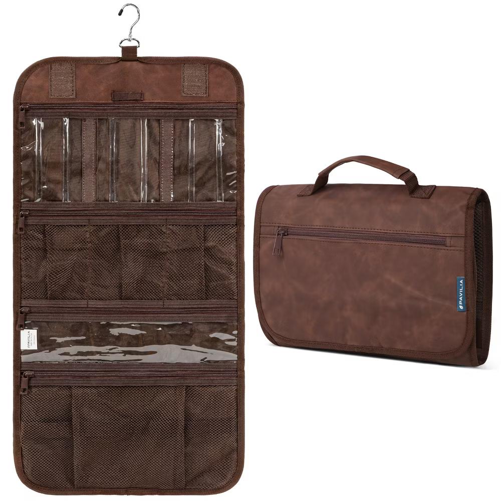 Hanging Toiletry Bag Women Men, Travel Kit Foldable Waterproof Organizer, Roll up Cosmetics Makeup Essentials Jewelry Case - Image 16