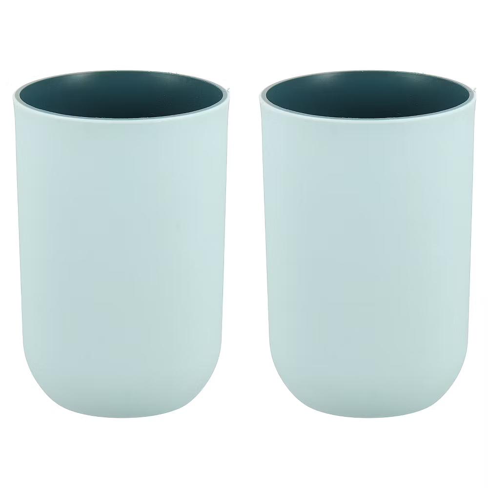 Reusable Plastic Practical Gift Toothbrush Cups 2.6 2.6 4.1 Inch 2 Pcs - Image 12