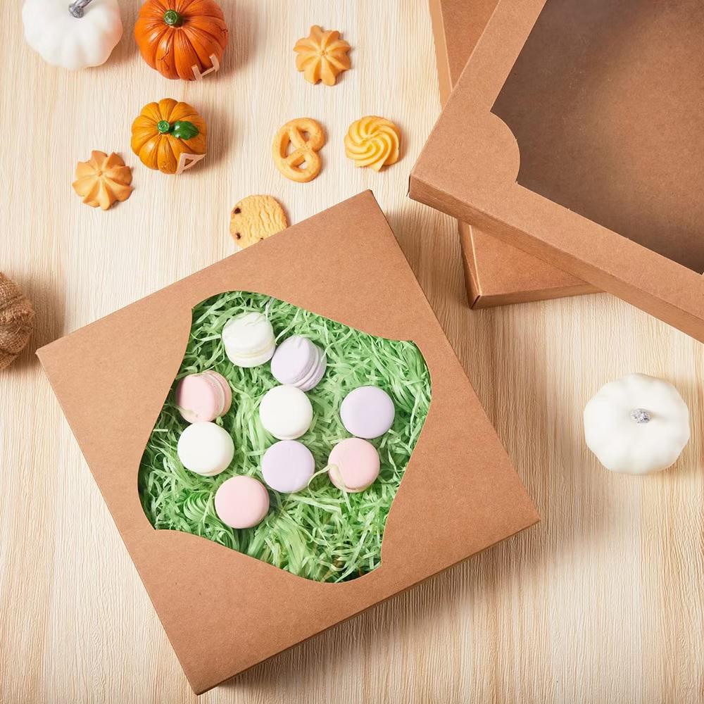 15 Pcs Kraft Bakery Boxes with Stickers, Perfect for Cakes, Pies, Cookies, Muffins, Thanksgiving & Christmas - Image 6