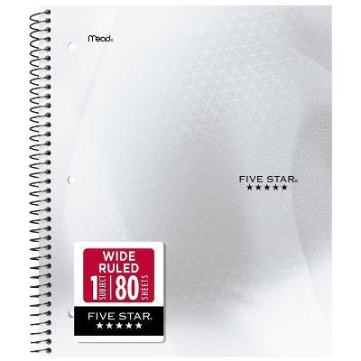 Five Star 8"x10.5" Active Wide Ruled Notebook White - Image 5