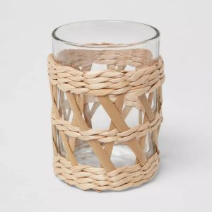 Woven and Glass Toothbrush Holder