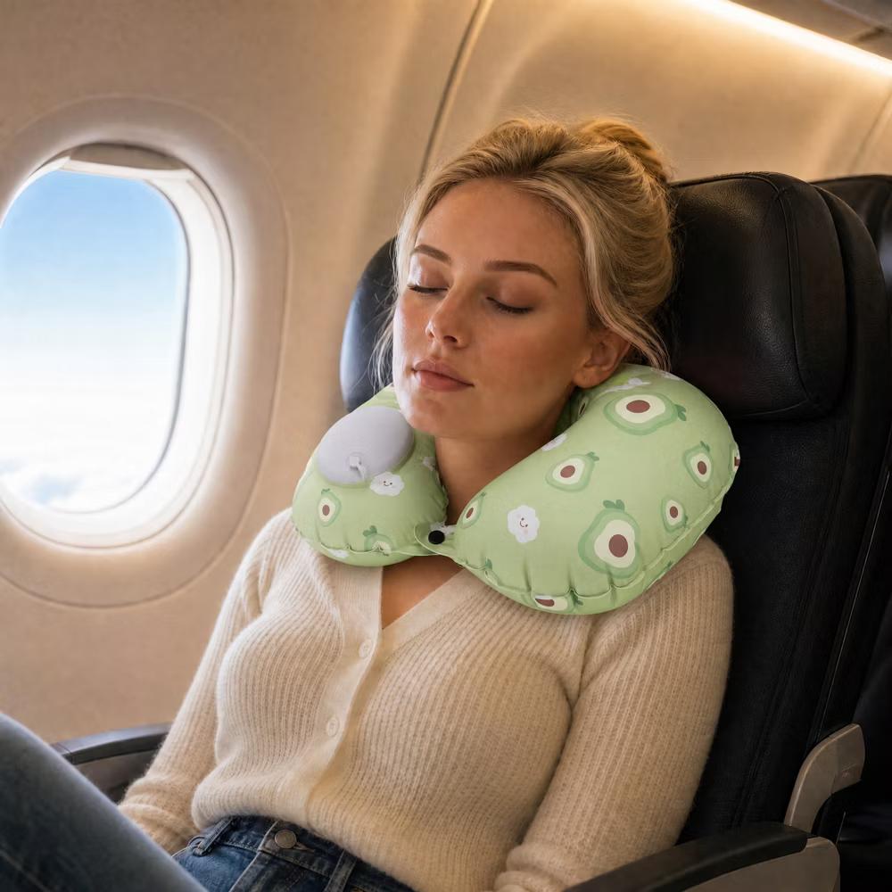 Ice Silk Inflatable Travel Pillow 1 Pc - Image 10