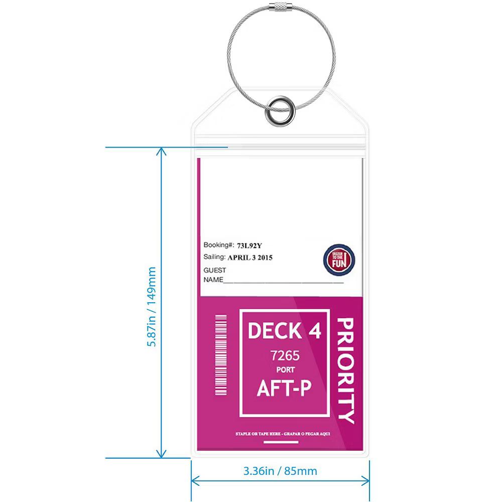 GreatShield 4 Pack Cruise Luggage Tag Holder for Carnival, Princess, Costa, Holland America, P&O & Norwegian Luggage Tags Cruise Ships w/ Zip Seal - Image 4