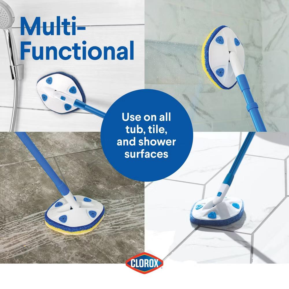 42 inch Max Reach Tub & Tile Bathroom Scrubber plus Heavy-Duty Refill - Image 2