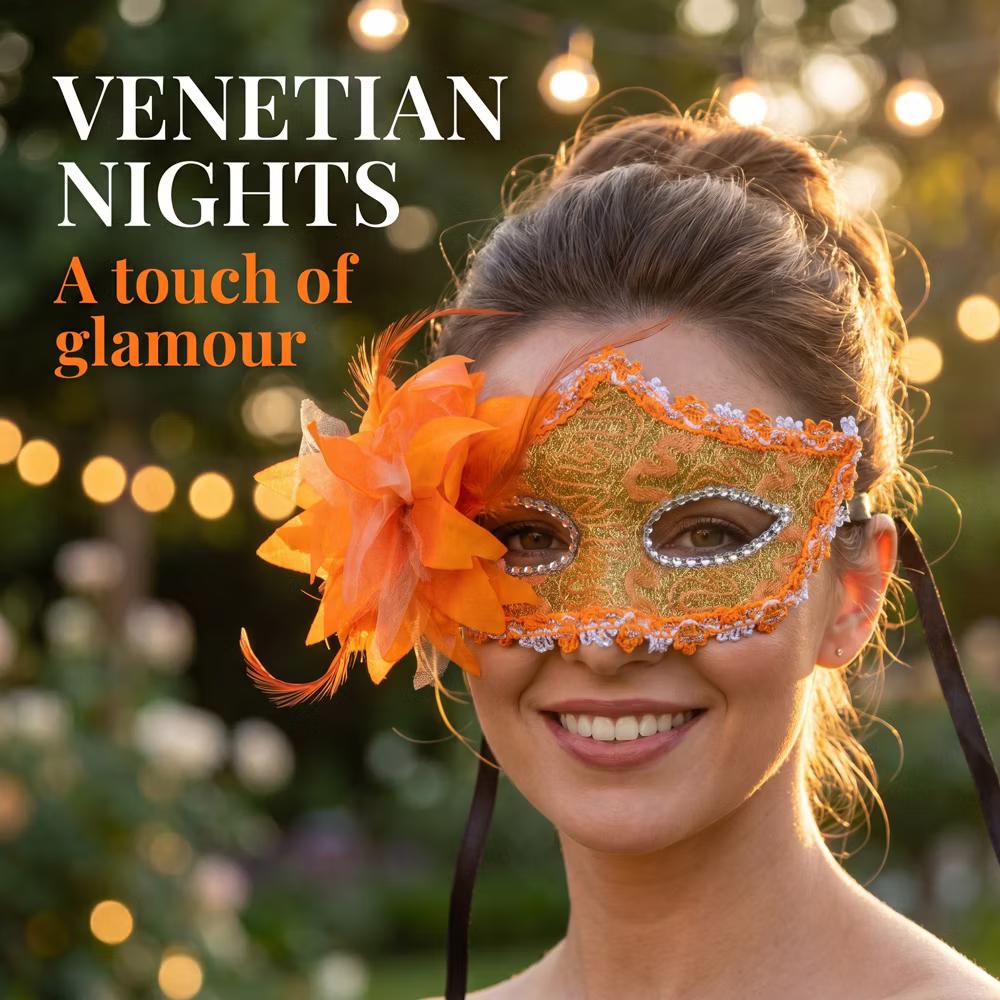 Venetian Masquerade Side Flower Rose Eye Mask for Halloween Costume Party Decor - Image 28