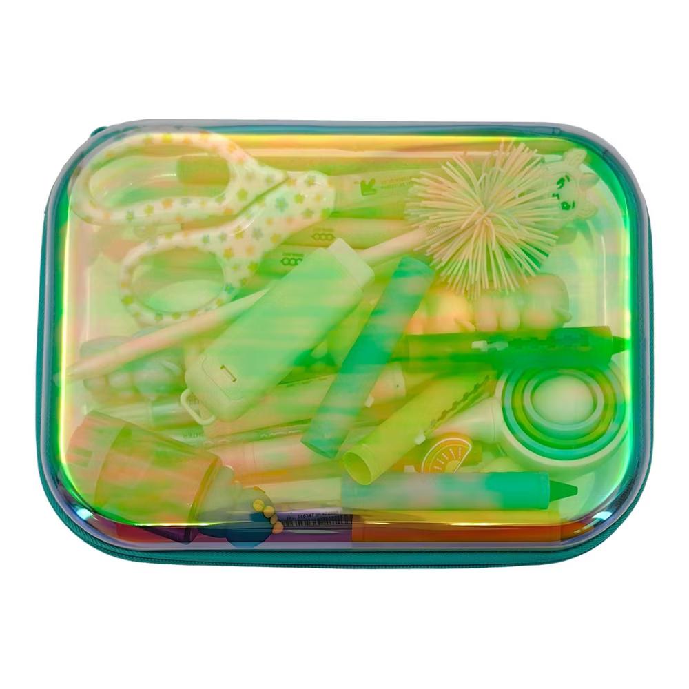 Hard Sided Zipper Pencil Case Iridescent - Image 2