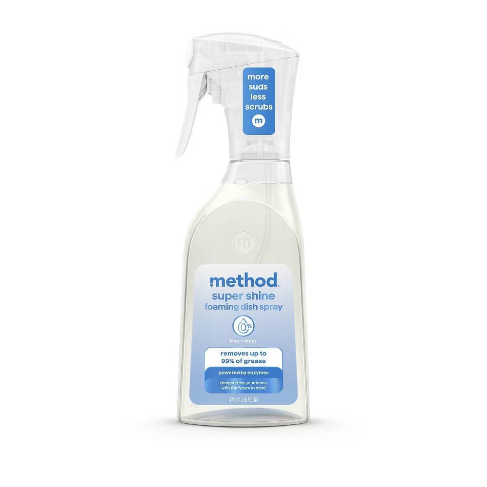 Method Super Shine Foaming Dish Spray Powered By Enzymes Free Clear - Image 9