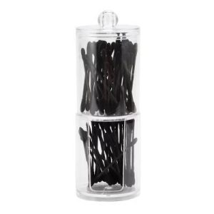 Upper and Lower Combination Acrylic Cotton Swab Jar for Bathroom Clear 1 Pc