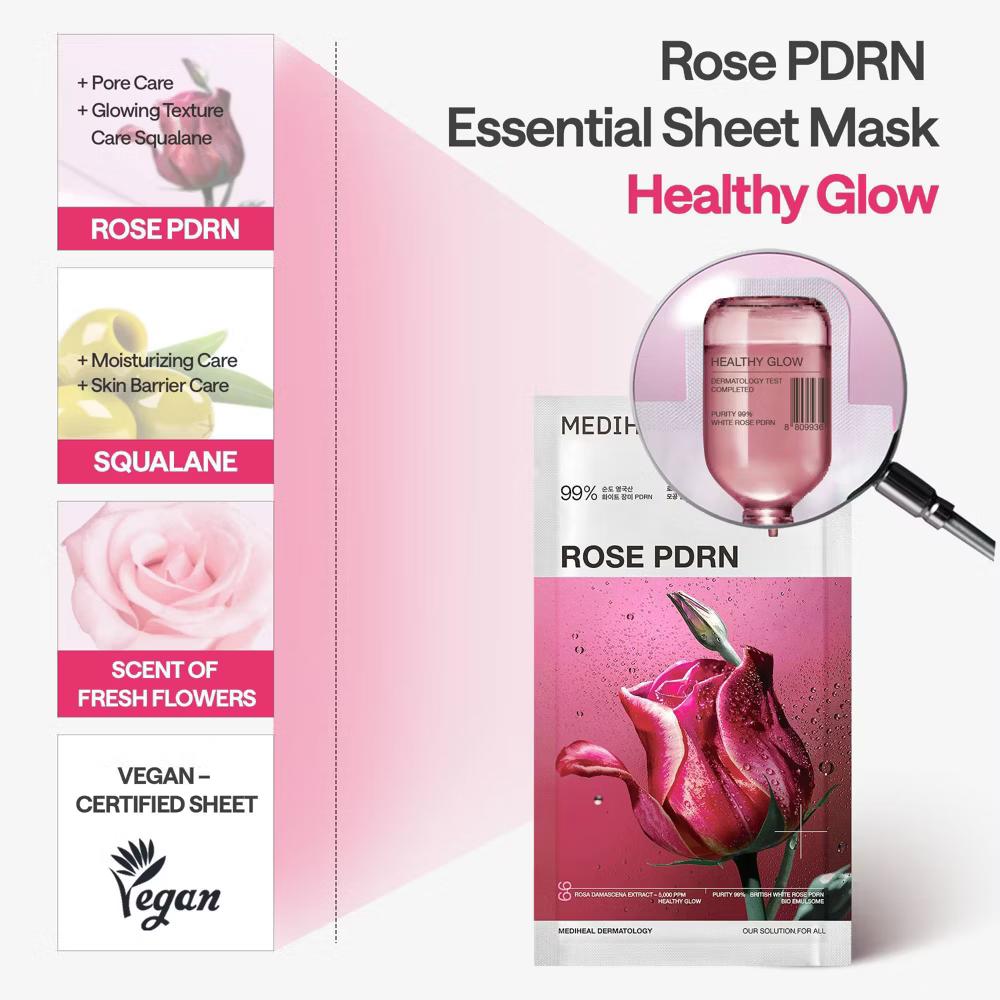 MEDIHEAL Essential Mask - Rose PDRN - 0.81 fl oz - Image 5