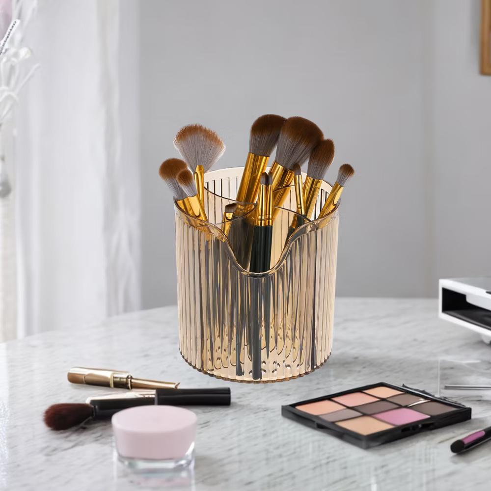 4 Slot Makeup Brush Cup Makeup Organizer for Bathroom Countertops 1 Pc - Image 2
