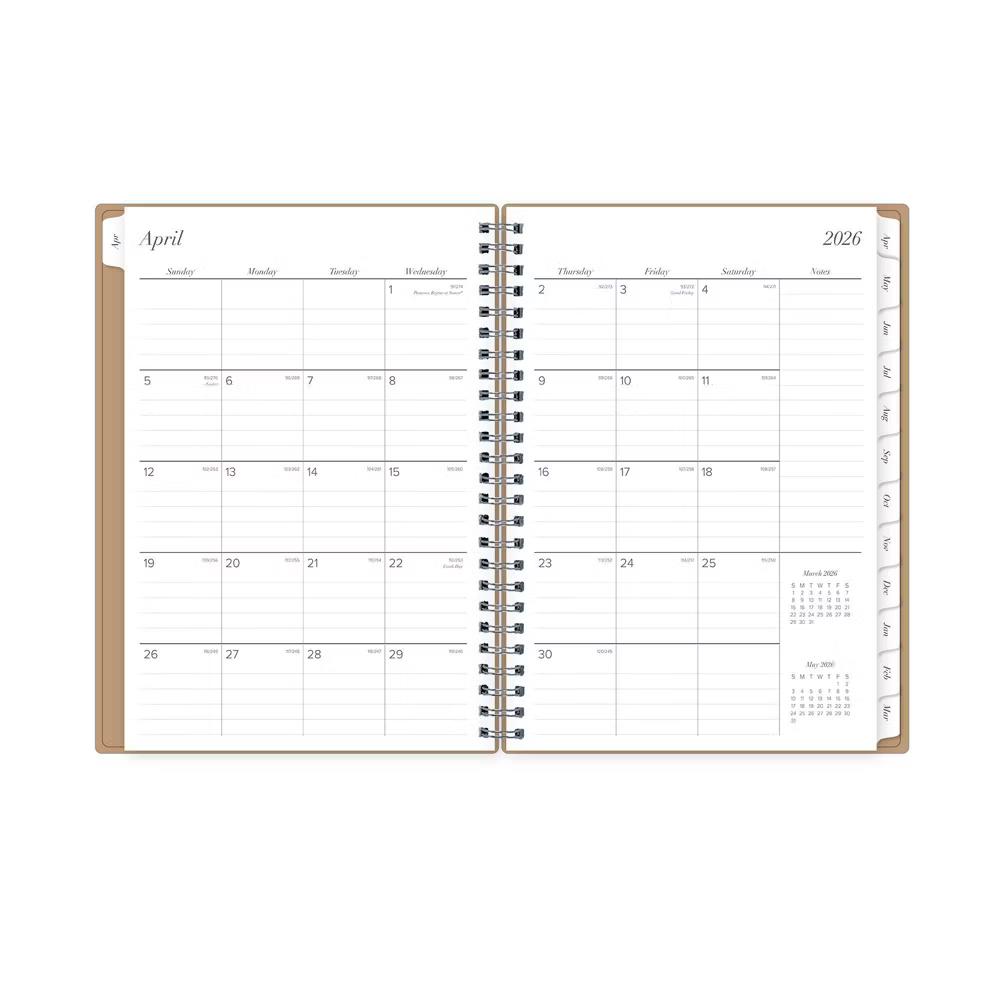 Blue Sky 5.875"x8.625" 2026-2027 Planner Notes BS Solid Sand Weekly/Monthly 15 Months Safety Wirebound - Image 4