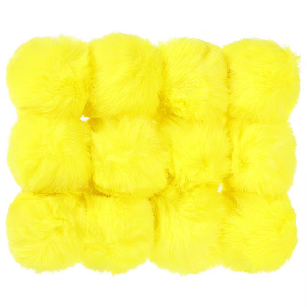 Fluffy Soft Elastic Faux Fur Pom Poms for Hats DIY Scarves Gloves 12 Pcs - Image 30