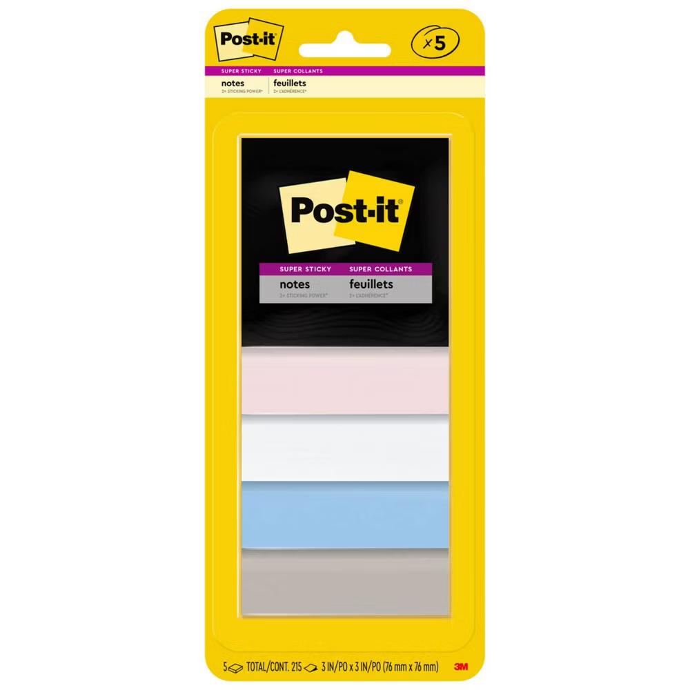 Notes 5pk Waterfall Simply Serene: Multicolor Sticky Notes, 3x3 Inches, Uncoated Paper Basics - Image 7