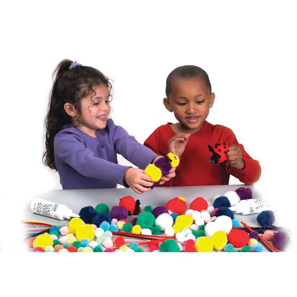 Pom Pons, Bright Hues, Assorted Sizes, 100 Pieces - Image 3