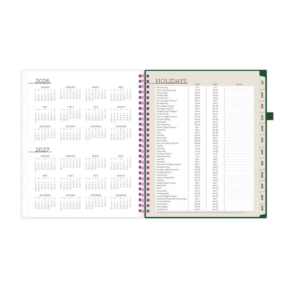 Blue Sky Your Year College Weekly/Monthly Planner Wirebound 7"x9" Green Date - Image 9
