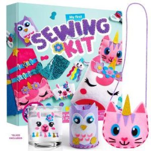 7 Sewing Projects Sewing Kit for Kids - Unicorn & Mermaid Themed DIY Felt Kit, Arts and Crafts, Christmas Birthday Gift for Girls age 6
