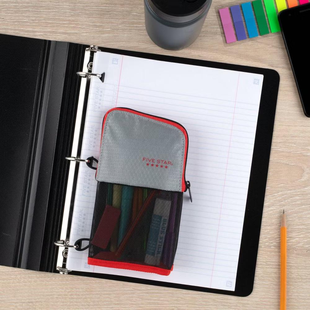 Mead Five Star Stand and Store Pencil Pouch (Colors May Vary): Zipper Closure, Multicolored, Polyester & Fabric, 8"x4.5" - Image 8