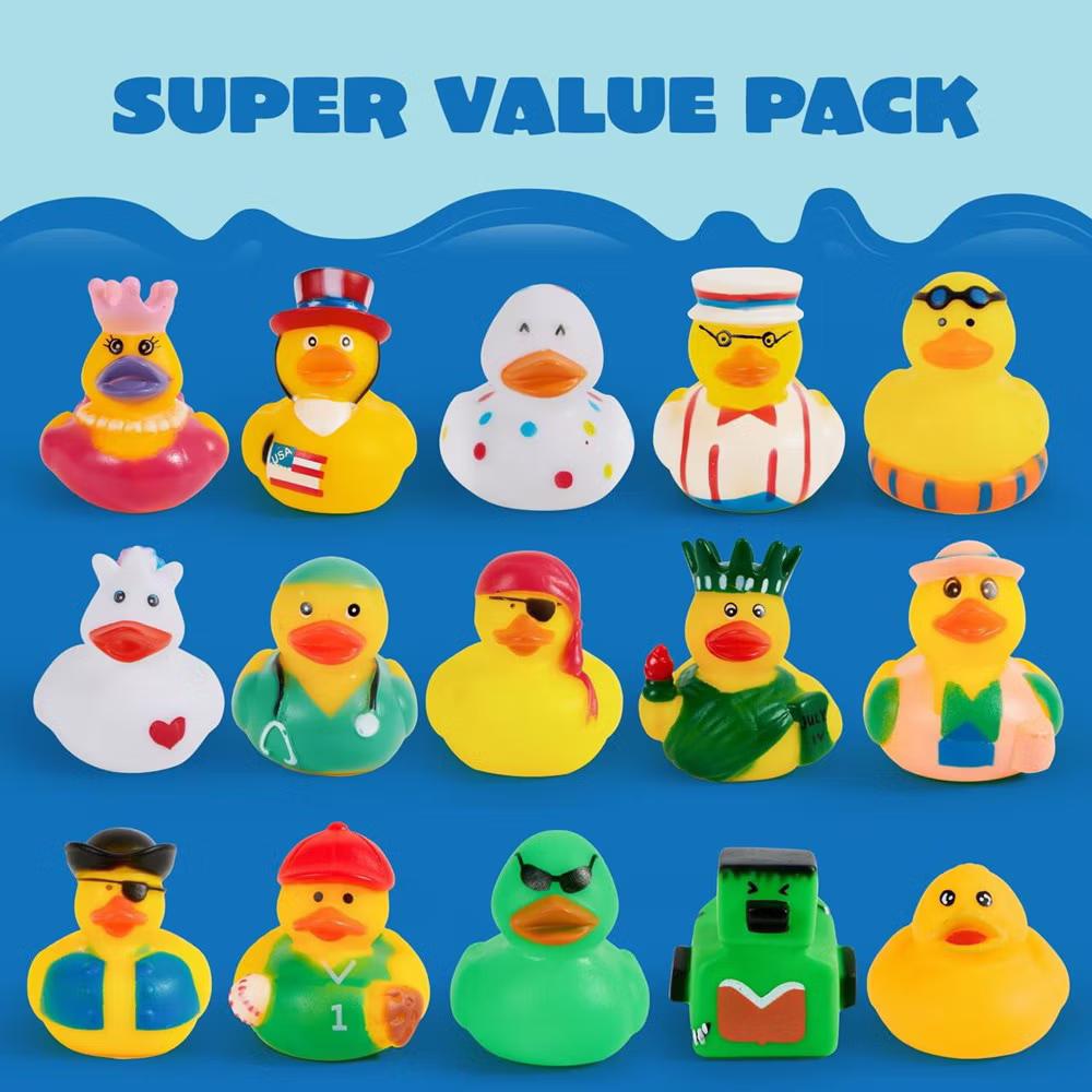 15 Pcs Assortment Rubber Duck Toy Duckies for Kids, Mini Duckie Toys for Baby Bath Shower Toys, Summer Beach
Pool,Halloween Party Favors - Image 3