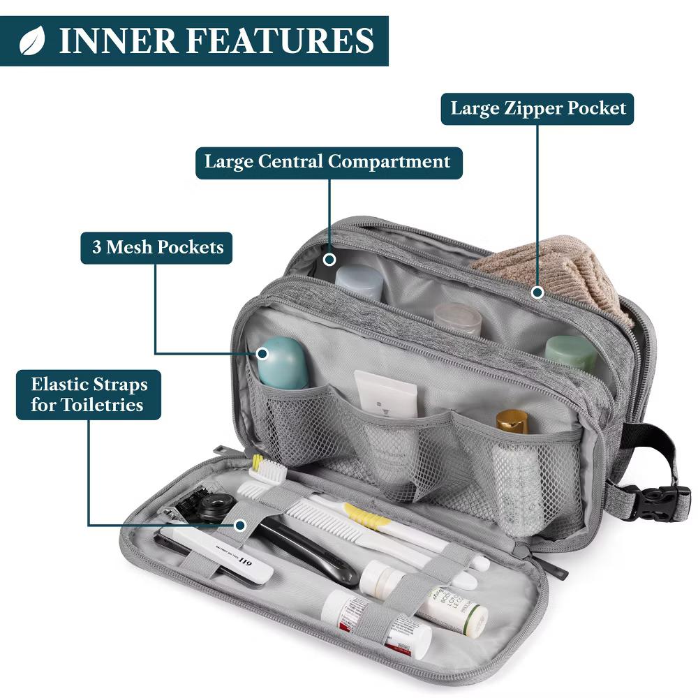 Toiletry Bag for Men, Travel Pouch Essentials Shaving Dopp Kit, Water Resistant Organizer Case Accessories - Image 50